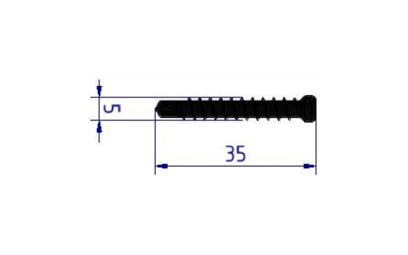 Skruv, tillhörande H-Clip, alu konstruktioner, 5,0x35mm, 125st #2614